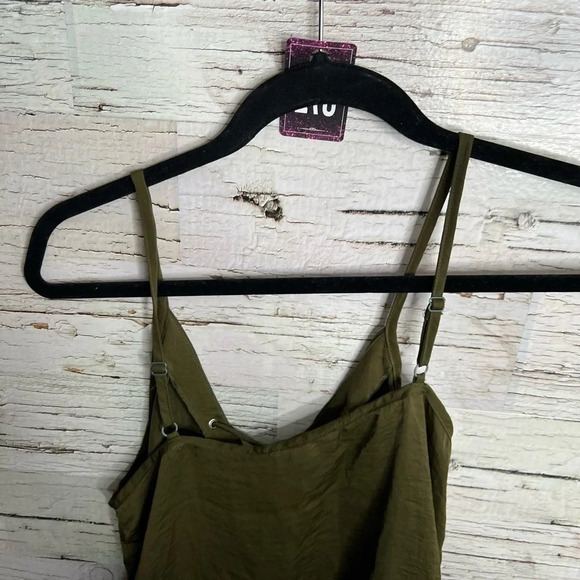 73. Wylder green  blouse tank top lace up size small - Picture 5 of 7